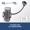 Sourcing Cellularline Hug Flexi XL universāls pasīvais turētājs ar piesūcekni mobilajiem tālruņiem, melns/pelēks