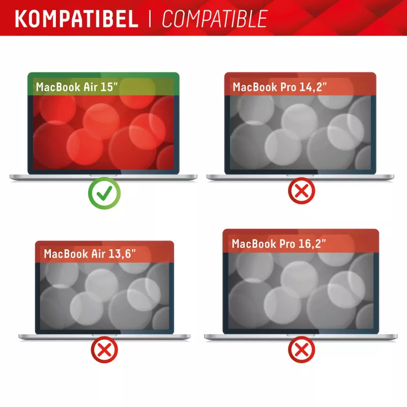 Displex PRIVACY SAFE magnētiskais divpusējais privātuma filtrs MacBook Air 15 collām, matēts, 5H