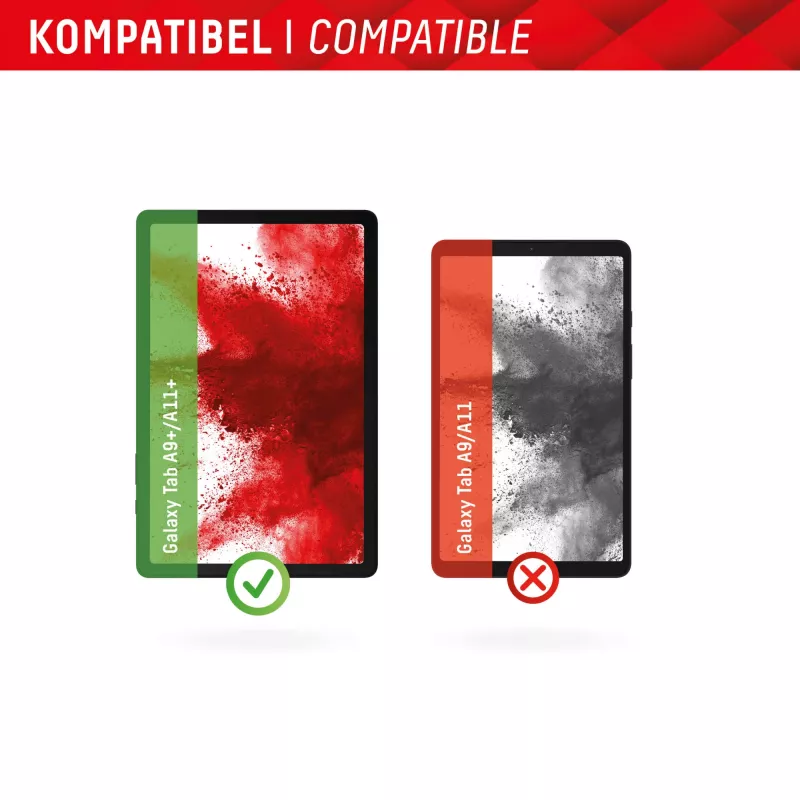 Displex planšetdatora stikls (9H) Samsung Galaxy Tab A11+/A9+, Eco montāžas rāmis, neplīstošs