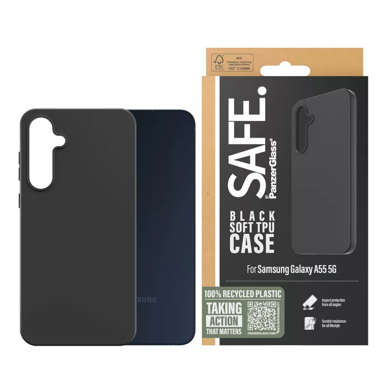 PanzerGlass SAFE. by ® TPU vāciņš Samsung Galaxy A55 5G | Melns
