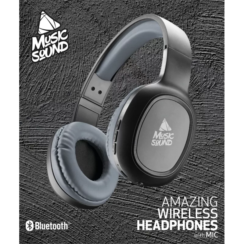 Music Sound Basic Bluetooth on-ear headset with remote control and microphone