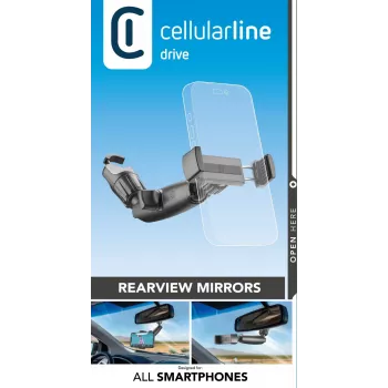 Telefona turētājs automašīnā Cellularline Spin Mirror Melns Pasīvs turētājs
