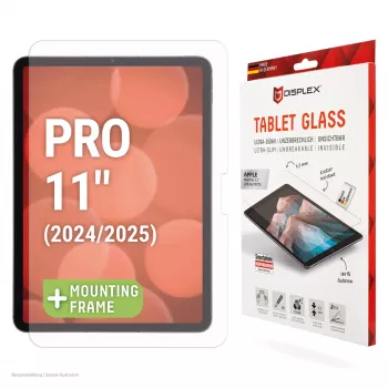 Displex Planšetdatora Stikls (9H) Apple iPad Pro 11'' (2025/2024), Eco Montāžas Rāmis, neplīstošs, īpaši plāns, neredzams