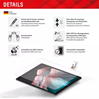 Displex Planšetdatora Stikls (9H) Apple iPad Pro 11'' (2025/2024), Eco Montāžas Rāmis, neplīstošs, īpaši plāns, neredzams