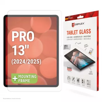 Displex planšetdatora stikls (9H) Apple iPad Pro 13'' (2025/2024), Eco montāžas rāmis, neplīstošs, īpaši plāns, neredzams