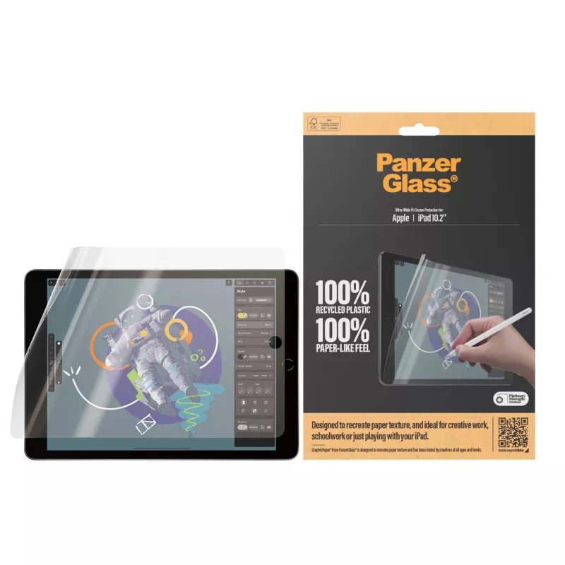 PanzerGlass ® GraphicPaper® ekrāna aizsargs iPad 10.2'' (2019-2021) | Ultra-Wide Fit