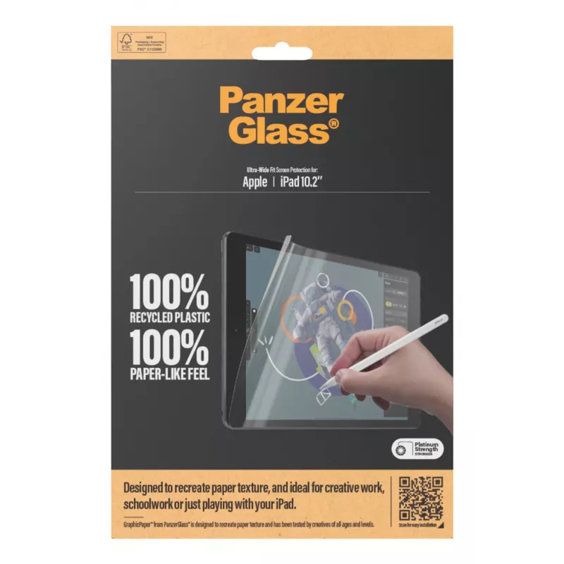 PanzerGlass ® GraphicPaper® ekrāna aizsargs iPad 10.2'' (2019-2021) | Ultra-Wide Fit