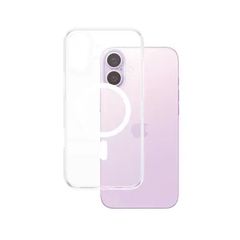Cover PanzerGlass HardCase Transparent w. balta MagSafe iPhone 16 Plus