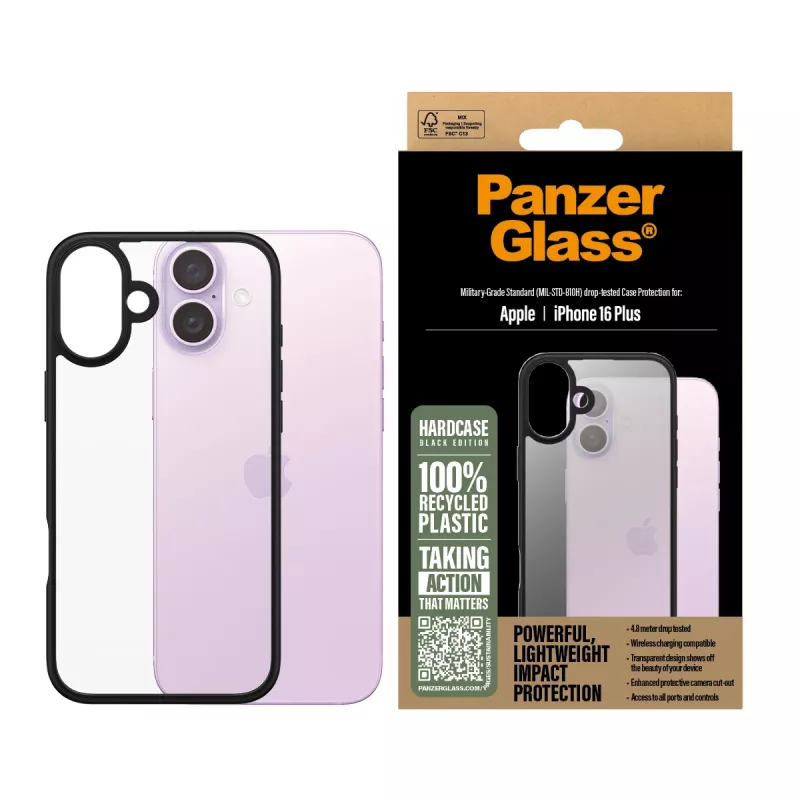Cover PanzerGlass HardCase Melns iPhone '24 6.7 inch Transparent