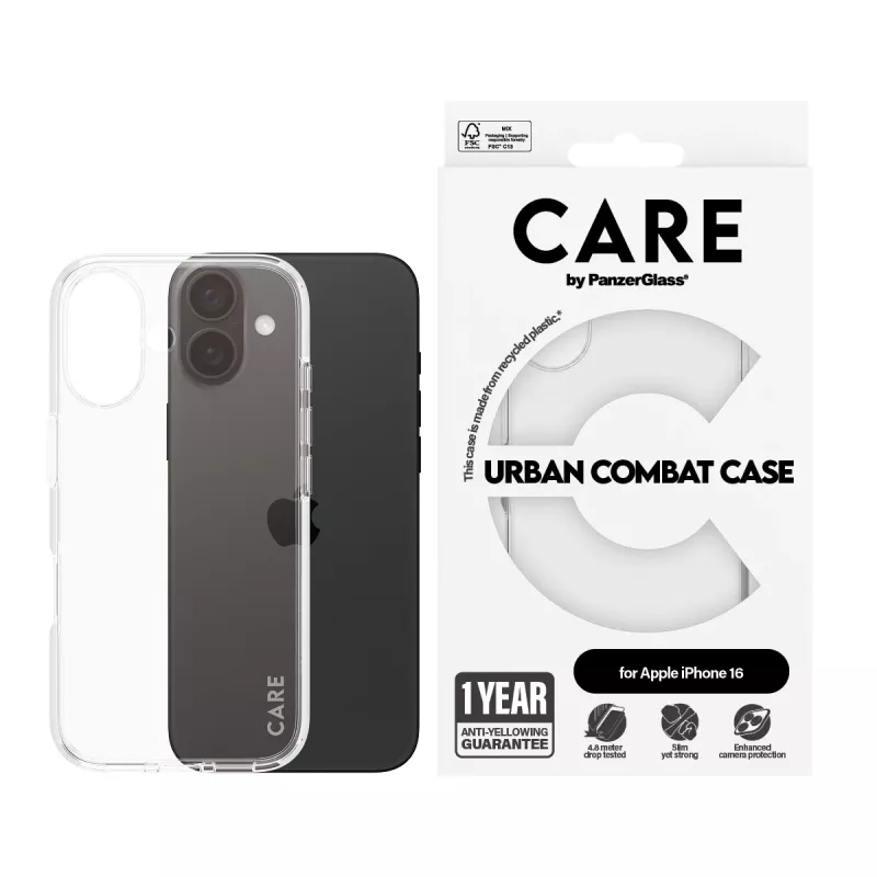 Cover PanzerGlass CARE by Flagship vāciņš Transparent Urban Combat iPhone '24 6.1 inch