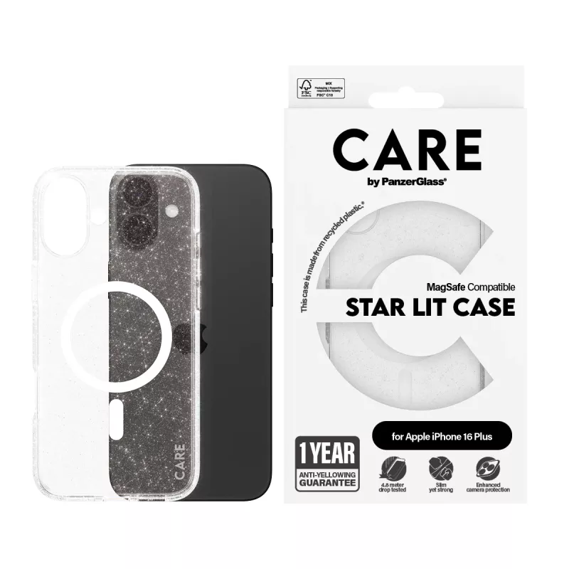 PanzerGlass CARE™ by ® Urban Combat Case Star Lit w. balta MagSafe iPhone 16 Plus