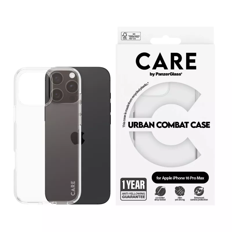 Vāks PanzerGlass CARE by ® Flagship Case caurspīdīgs Urban Combat iPhone '24 6.9 collu Pro