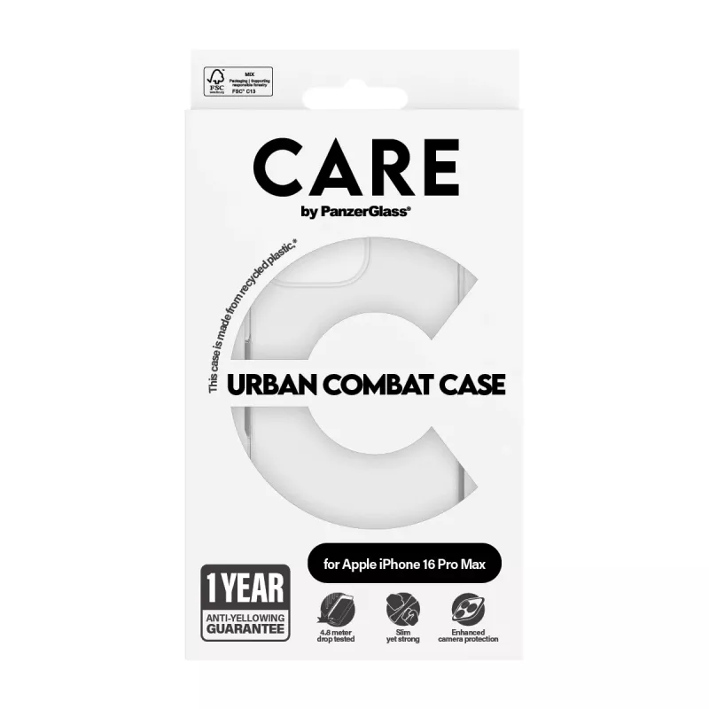 Vāks PanzerGlass CARE by ® Flagship Case caurspīdīgs Urban Combat iPhone '24 6.9 collu Pro