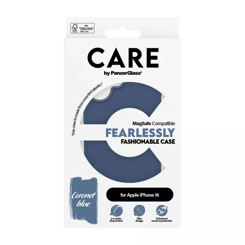 Cover PanzerGlass CARE by moderns vāciņš Blue w. MagSafe iPhone 16