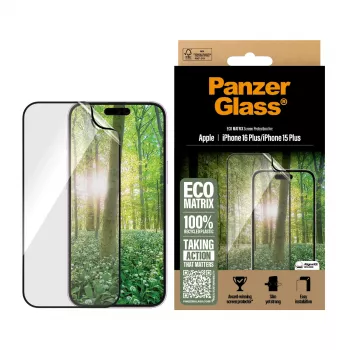 PanzerGlass ® ECO MATRIX ekrāna aizsargs iPhone 16 Plus | 15 Plus | Ultra-Wide Fit