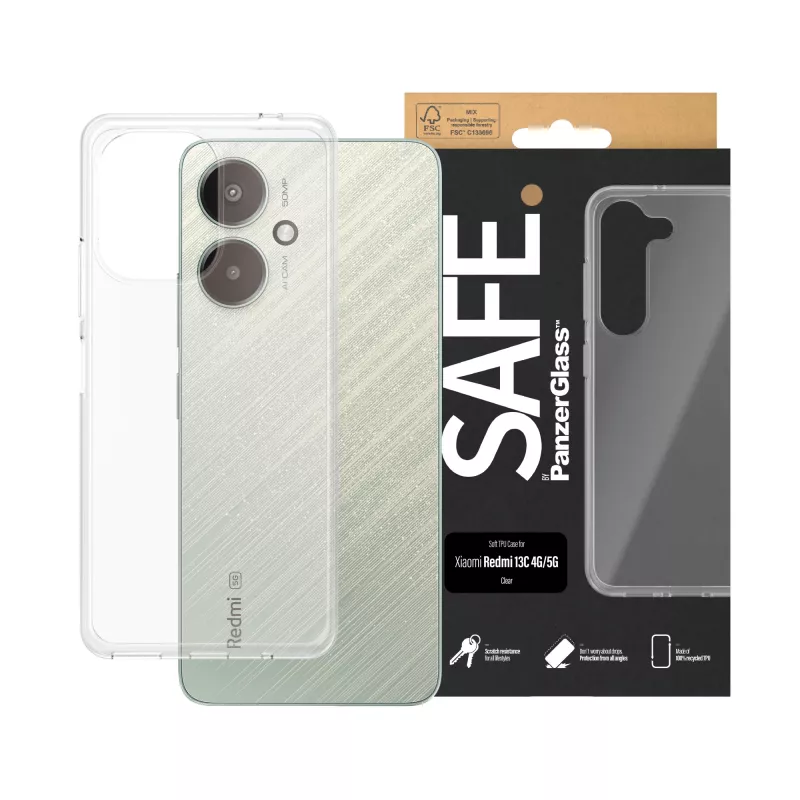 PanzerGlass SAFE. By ® TPU korpusa caurspīdīgs priekš Xiaomi Redmi 13C