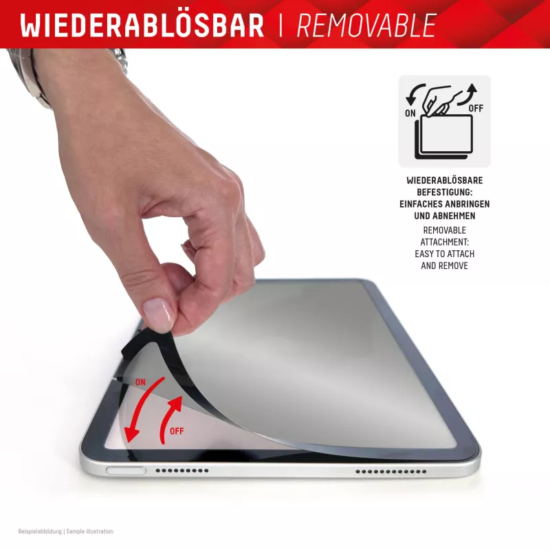 Displex TABLET PRIVACY SAFE noņemams divvirzienu privātuma filtrs iPad Pro 13 collu/Air 13 collu (2024/2025)