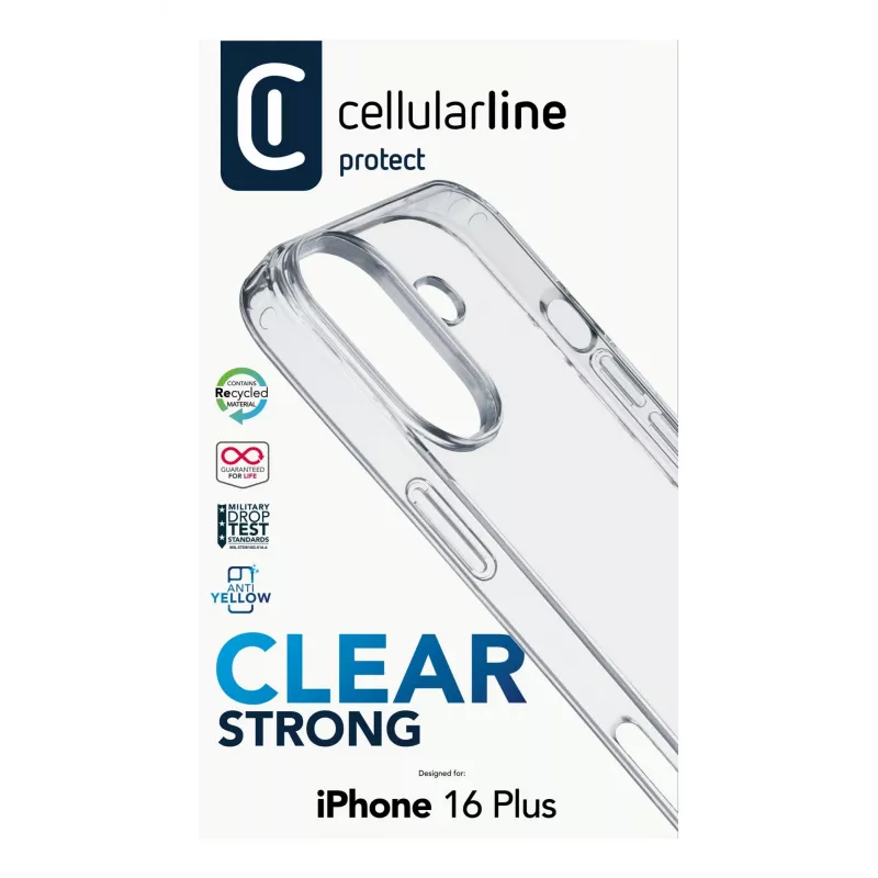 Cover Cellularline CLEARDUOIPH16MAXT iPhone 16 Plus 17 cm caurspīdīgs