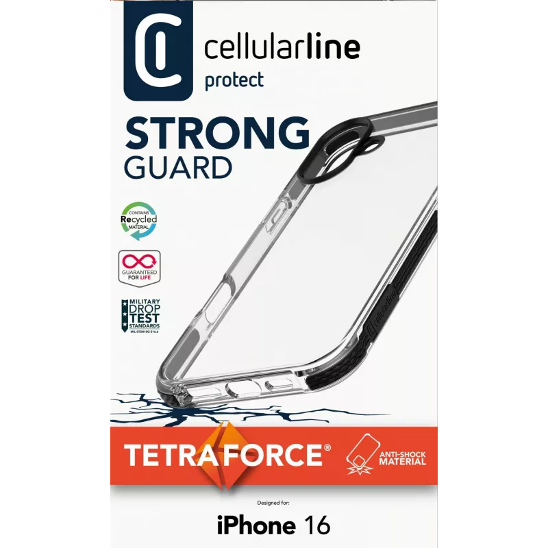 Vāciņš Cellularline TETRACIPH16T iPhone 16 15,5 cm Melns