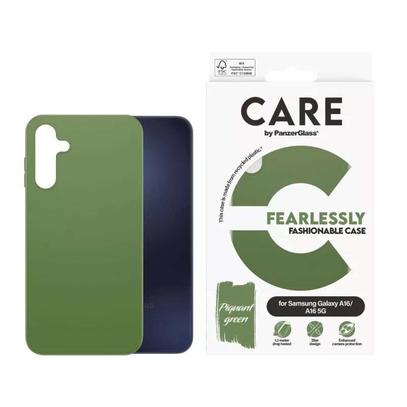 PanzerGlass CARE Fashionable Case vāciņš Samsung Galaxy A16 / A16 5G, zaļš