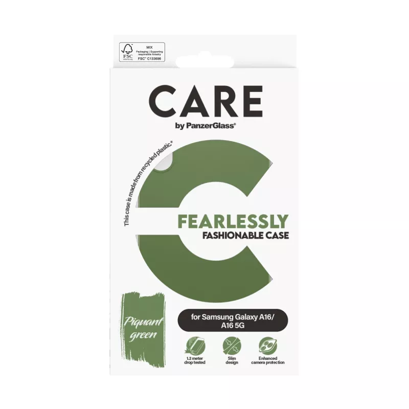PanzerGlass CARE Fashionable Case vāciņš Samsung Galaxy A16 / A16 5G, zaļš