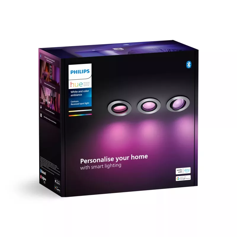 Philips Hue balta and colour ambience 3-paka Centura padziļinātais prožektors
