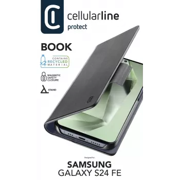 Cellularline Book Galaxy S24 FE maciņš ar kartes kabatiņu un magnētisko aizdari