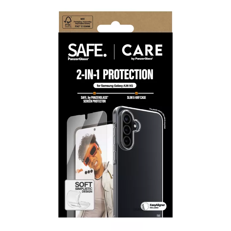 PanzerGlass CARE 2-in-1 komplekts Samsung Galaxy A35 5G — ekrāna aizsargs un aizsargapvalks