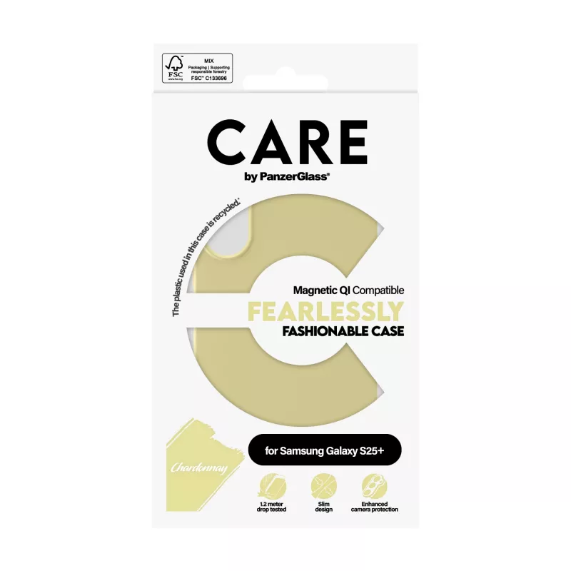 PanzerGlass CARE™ by ® Case Chardonnay ar Qi saderību Samsung Galaxy S25+