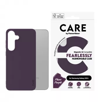 PanzerGlass CARE™ by ® Case Plum violeta vāciņš ar Qi saderību Samsung Galaxy S25+