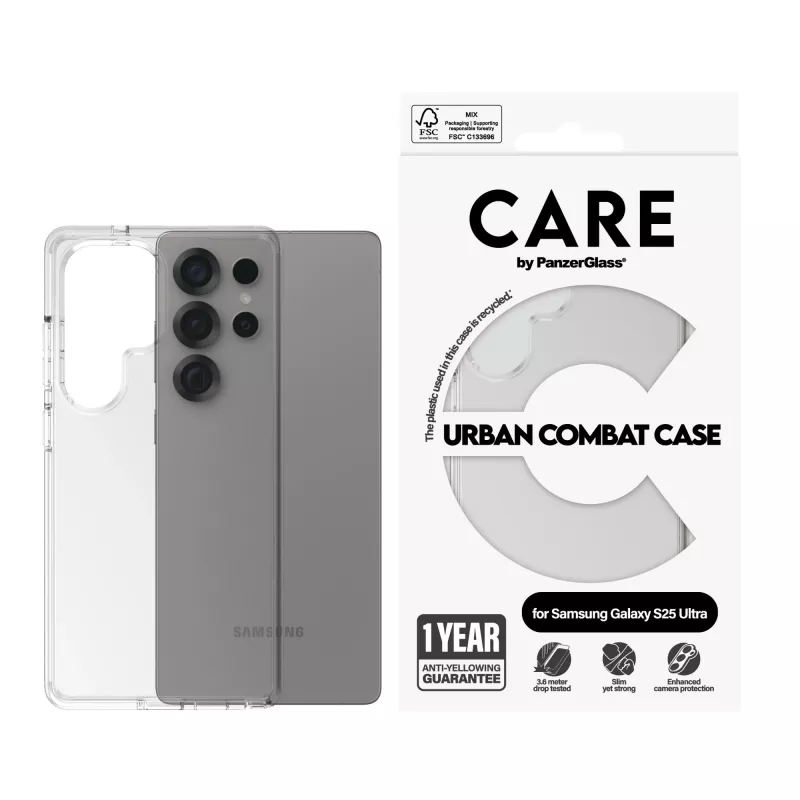 PanzerGlass CARE™ by ® Urban Combat Case Caurspīdīgs Samsung Galaxy S25 Ultra