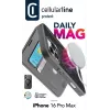 Cellularline Daily Mag - iPhone 16 Pro Max vāciņš-grāmatiņa ar puscaurskatāmu cieto aizmuguri, saderīgs ar MagSafe® ekosistēmu