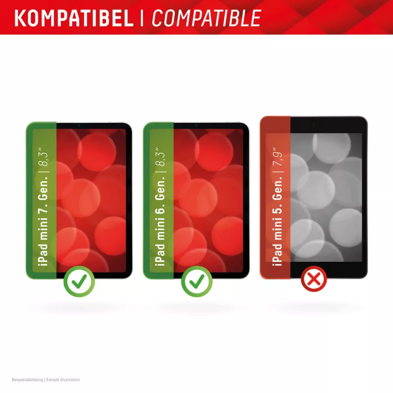 Displex ekrāna aizsargs (9H) Apple iPad mini 8,3'' (6. paaudze/7. paaudze 2024), EASY-ON® Eco montāžas rāmis, izturīgs pret skrāpējumiem