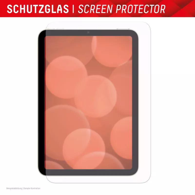 Displex ekrāna aizsargs (9H) Apple iPad mini 8,3'' (6. paaudze/7. paaudze 2024), EASY-ON® Eco montāžas rāmis, izturīgs pret skrāpējumiem