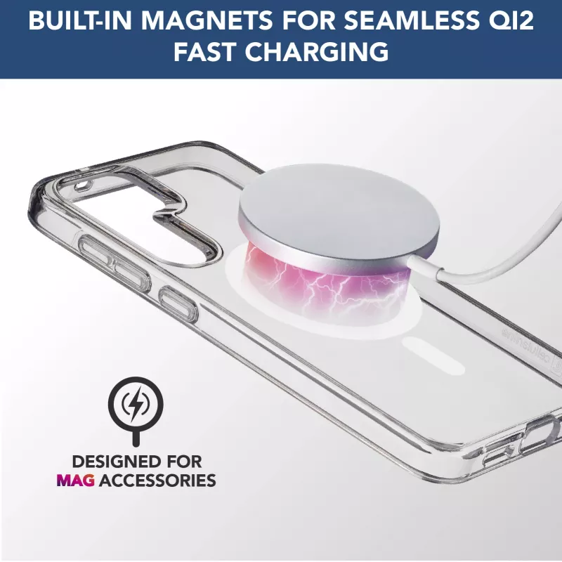 Cellularline Gloss Mag - Galaxy S25 Magnetic case for charging and attaching to the MagSafe charger