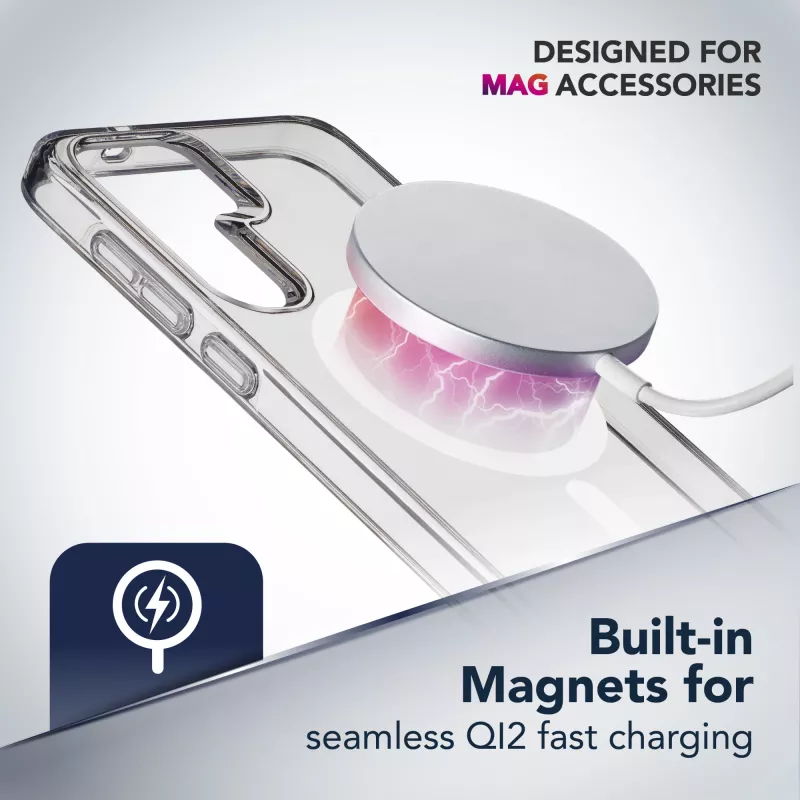 Cellularline Gloss Mag - Galaxy S25 Magnetic case for charging and attaching to the MagSafe charger