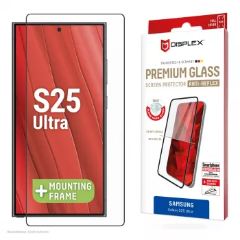 Displex Premium ekrāna aizsargs (Pilns pārklājums, 10H) Samsung Galaxy S25 Ultra, Eco montāžas rāmis, Pilns pārklājums