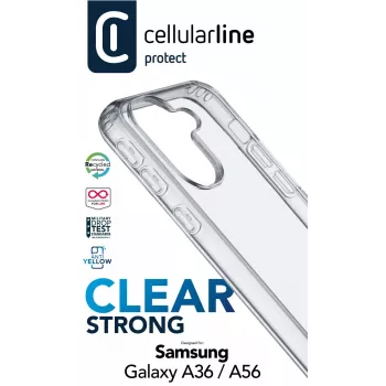 Cellularline Clear Protect - Galaxy A36/A56 ciets vāciņš ar gumijas malām