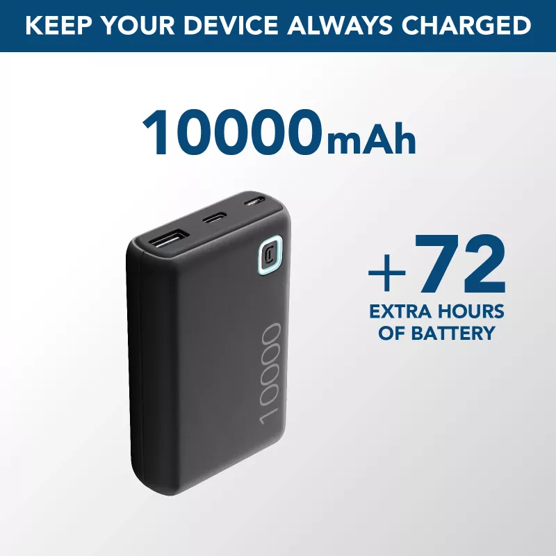Cellularline ESSENCE TURBO 10000 pārnēsājamais lādētājs 10000 mAh Power Delivery 20W