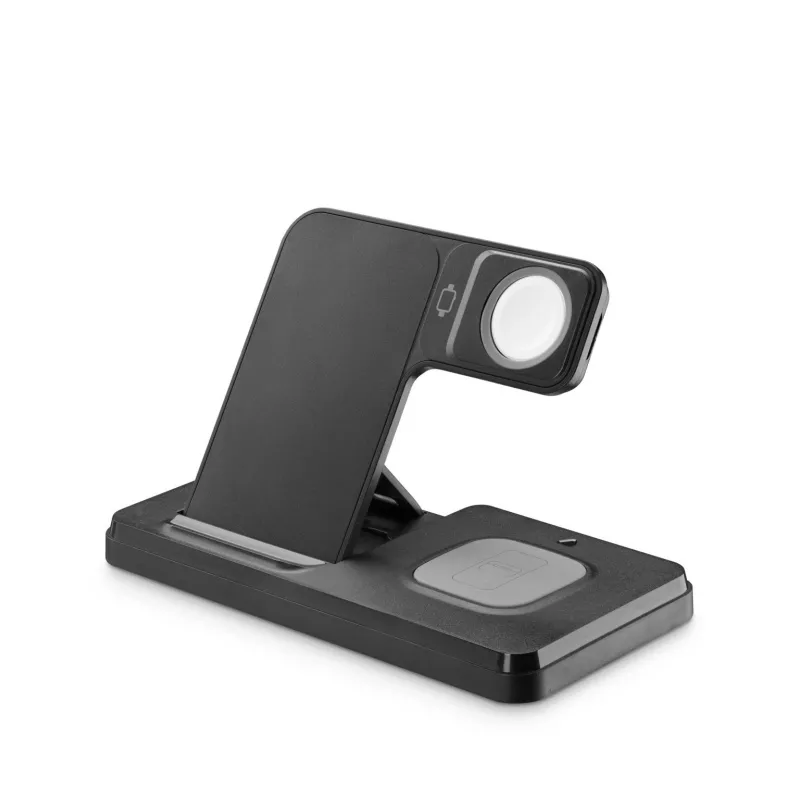 Tech Pop mobilās ierīces uzlādes dokstacija Smartwatch/Smartphone Melna