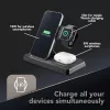 Tech Pop mobilās ierīces uzlādes dokstacija Smartwatch/Smartphone Melna