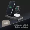 Tech Pop mobilās ierīces uzlādes dokstacija Smartwatch/Smartphone Melna