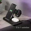 Tech Pop mobilās ierīces uzlādes dokstacija Smartwatch/Smartphone Melna