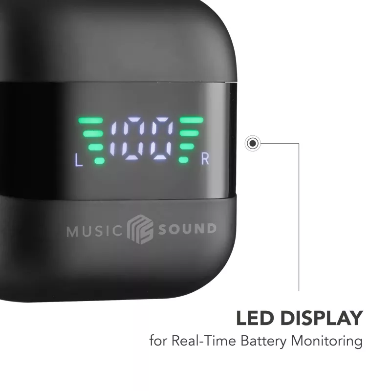 Music Sound SPARK TWS austiņas ar LED displeju