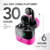 Music Sound SPARK TWS austiņas ar LED displeju, True Wireless Stereo (TWS), zvani/mūzika, 66 g, austiņas, rozā
