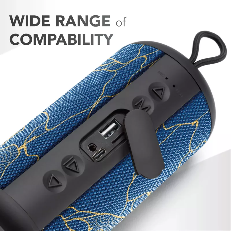 Music Sound vertikālais Bluetooth skaļrunis 5 W, 5 W, bezvadu, 0,15 m, mono pārnēsājams skaļrunis, zils, cilindrs
