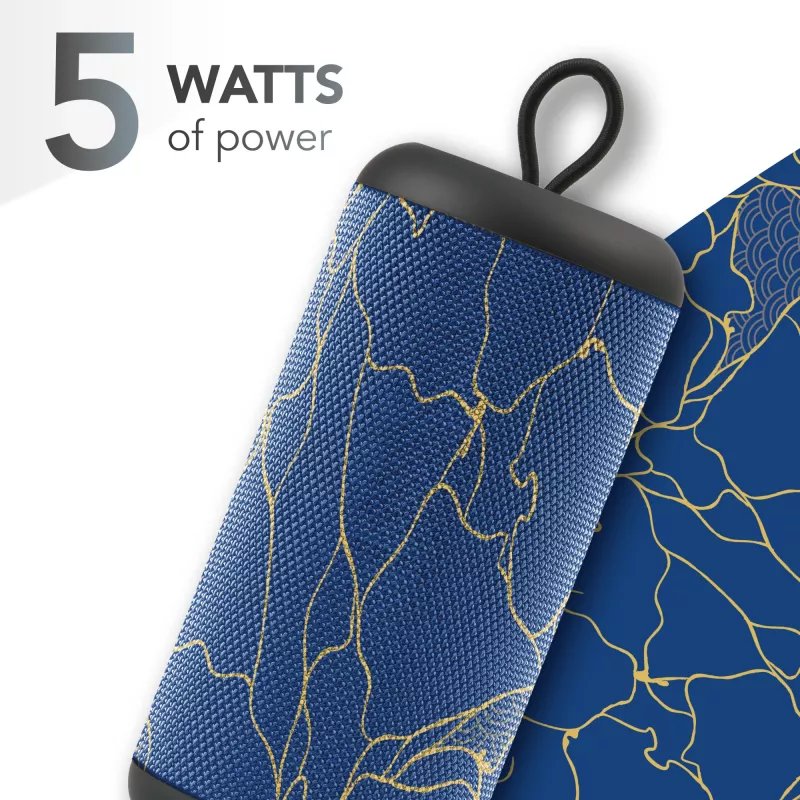 Music Sound vertikālais Bluetooth skaļrunis 5 W, 5 W, bezvadu, 0,15 m, mono pārnēsājams skaļrunis, zils, cilindrs