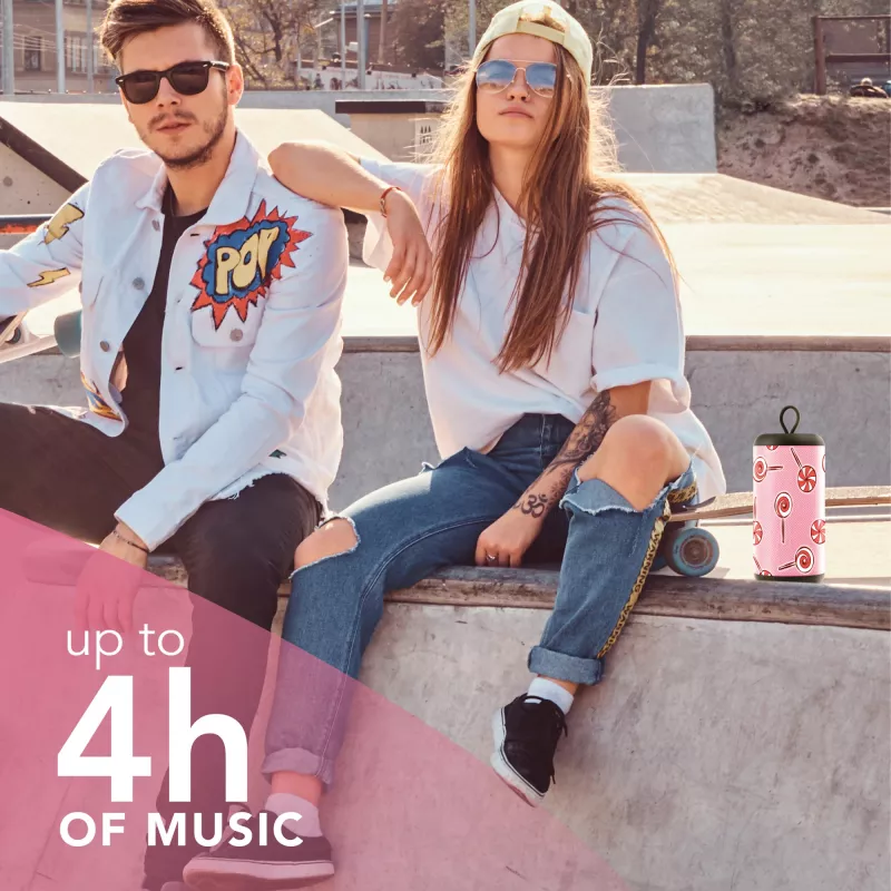 Mono pārnēsājamais skaļrunis Music Sound vertikālais skaļrunis rozā