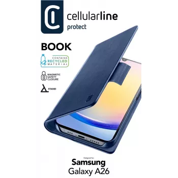 Wallet maciņš Cellularline Galaxy A26 zils 16,8 cm
