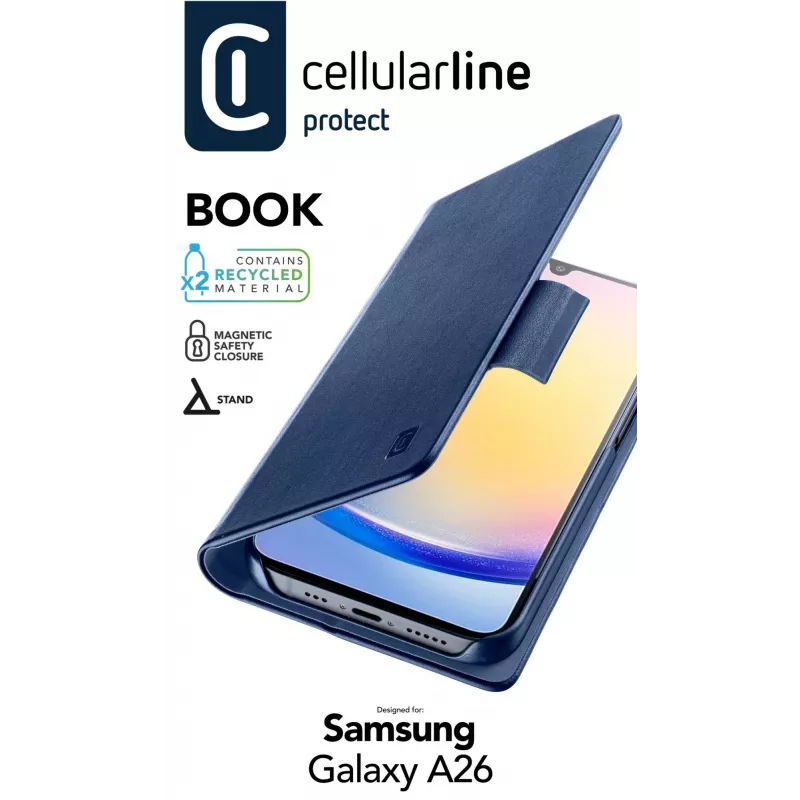 Wallet maciņš Cellularline Galaxy A26 zils 16,8 cm
